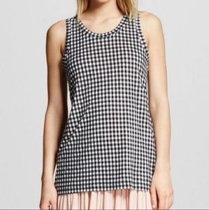 Who.What.Wear Black and White Gingham Tank